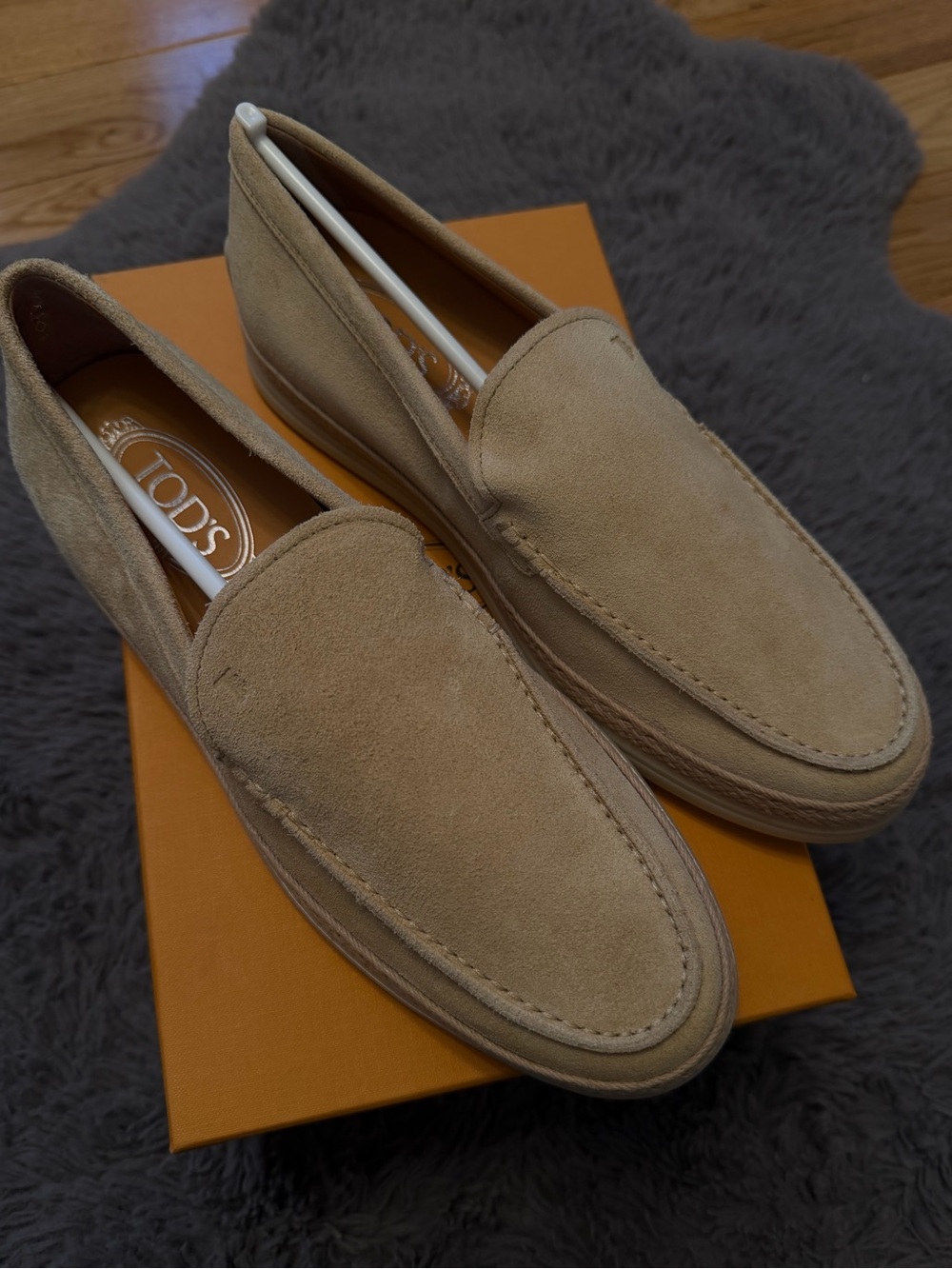 Tod's Gomma Rafia 92K Mocassino Pantofola Open Beige Women’s Size EU 39 NWT